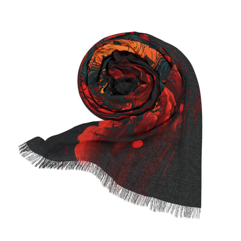 iRaveBabe® Crimson Clock Pashmina